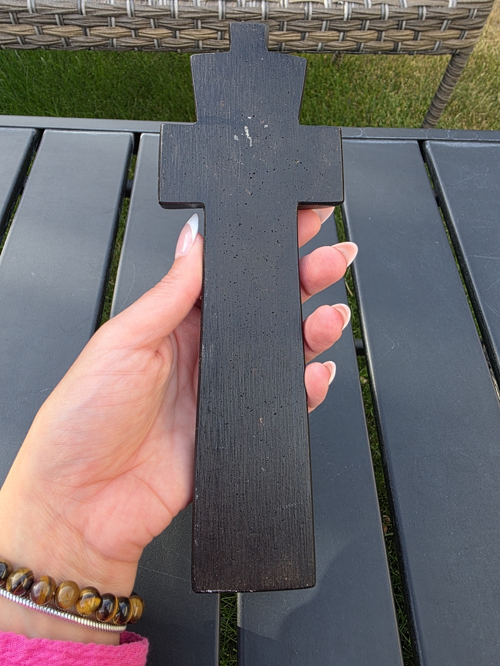 Hand-Carved Wooden Crucifix Wall Cross INRI Jesus Folk Art Vintage Religious - Picture 4 of 7